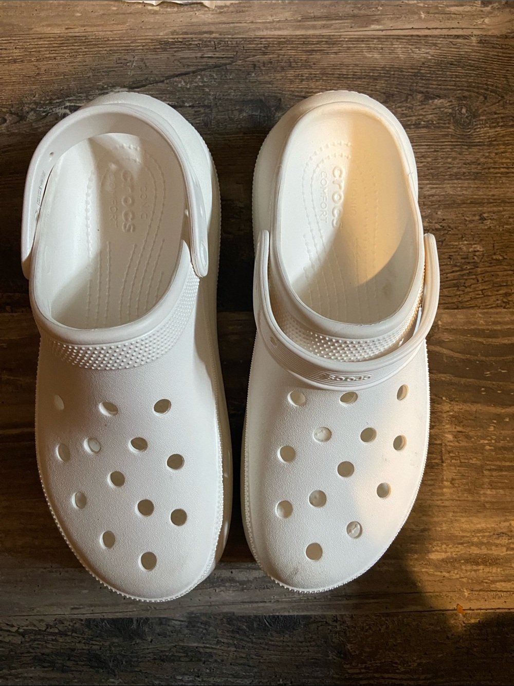 CROCS White Classic platform Clog Sandals